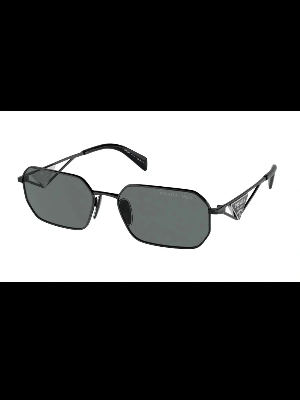 Prada Women’s Black Metal Frame Sunglasses with Dark Lenses
